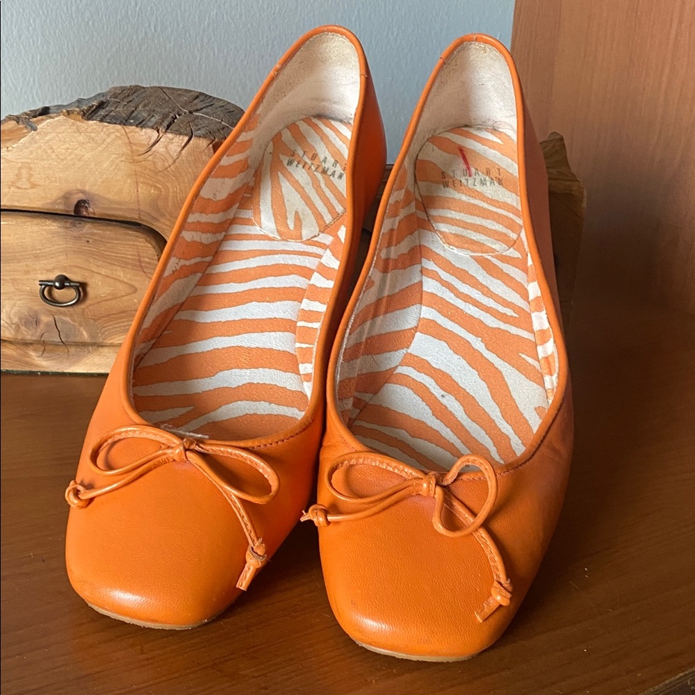 Stuart Weitzman Orange Flats